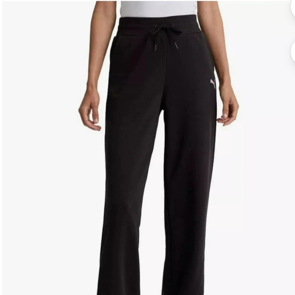 Puma Women Black Sweats with Purple Logo